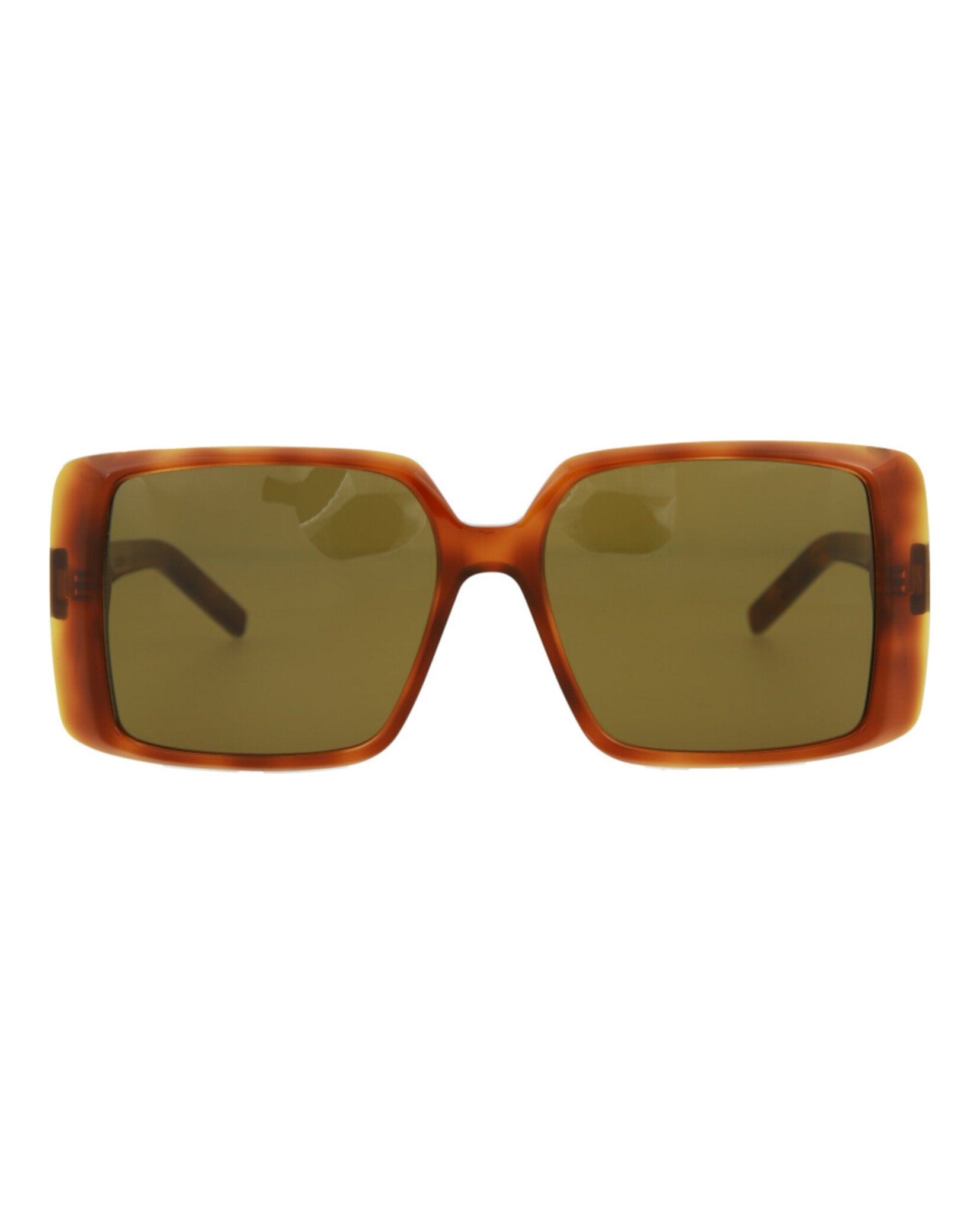Saint Laurent Womens Square/Rectangle Havana Havana Brown Fashion Designer Eyewear