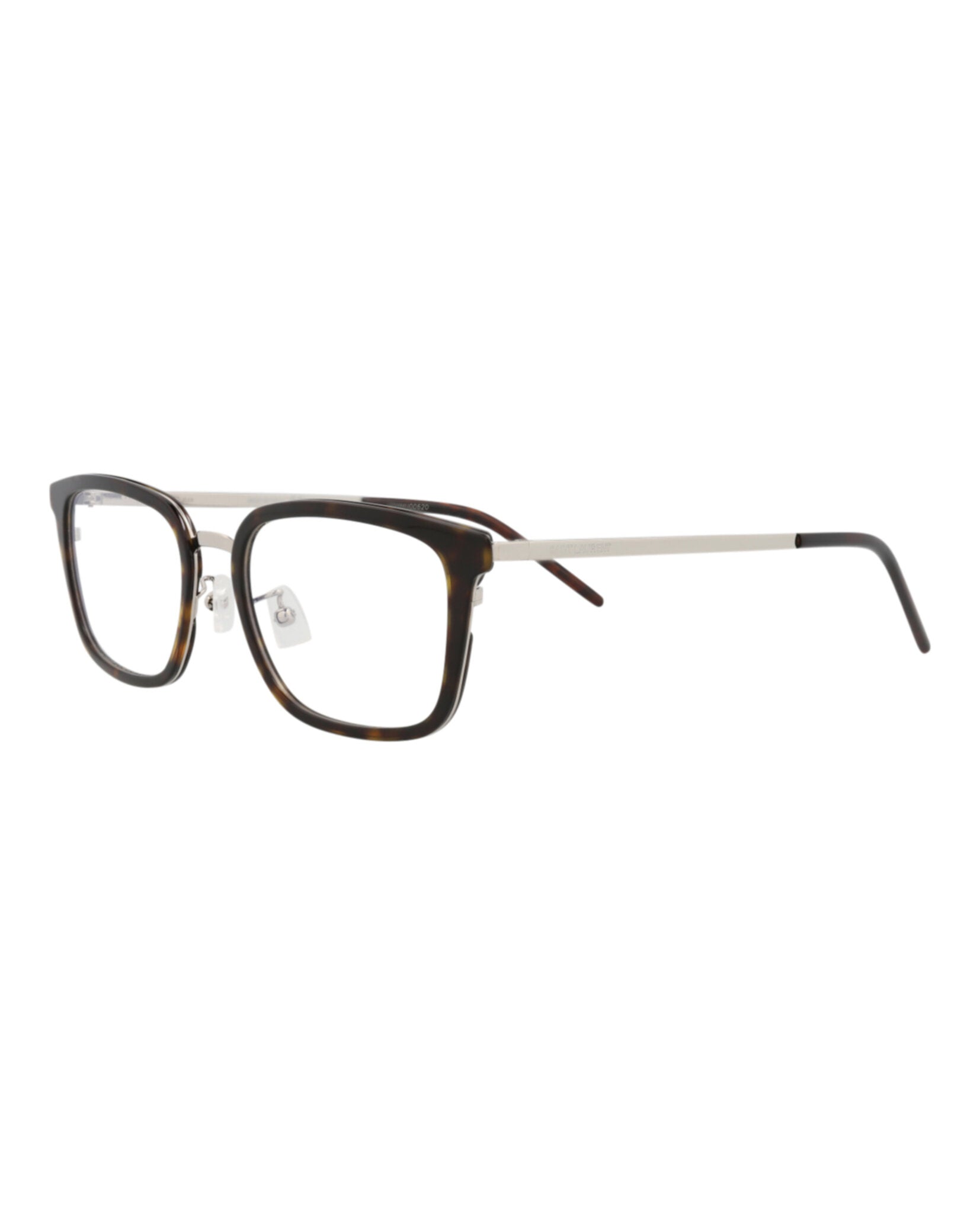 Saint Laurent Saint Laurent Unisex Square/Rectangle Silver Silver Transparent Fashion Designer Eyewear