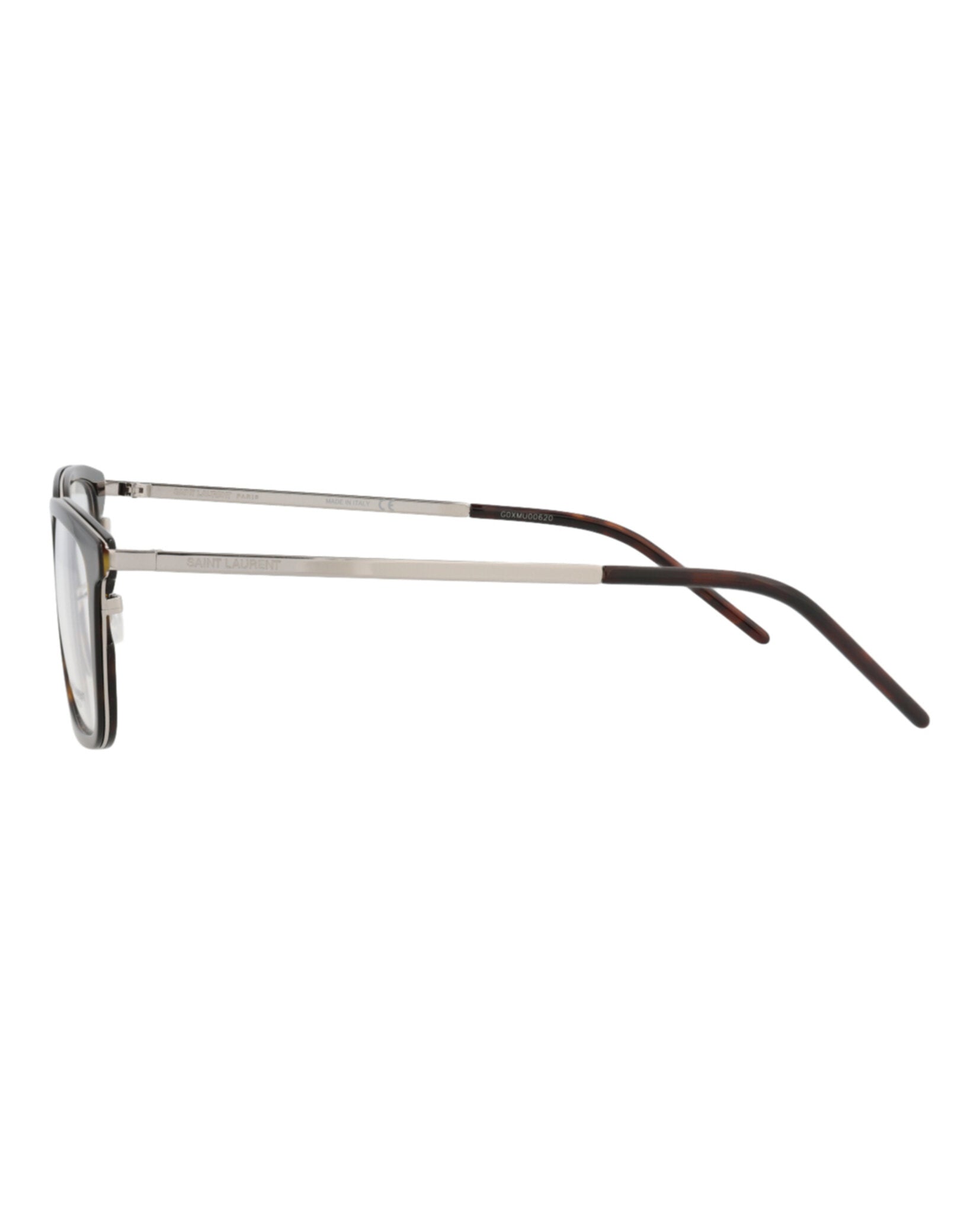 Saint Laurent Saint Laurent Unisex Square/Rectangle Silver Silver Transparent Fashion Designer Eyewear