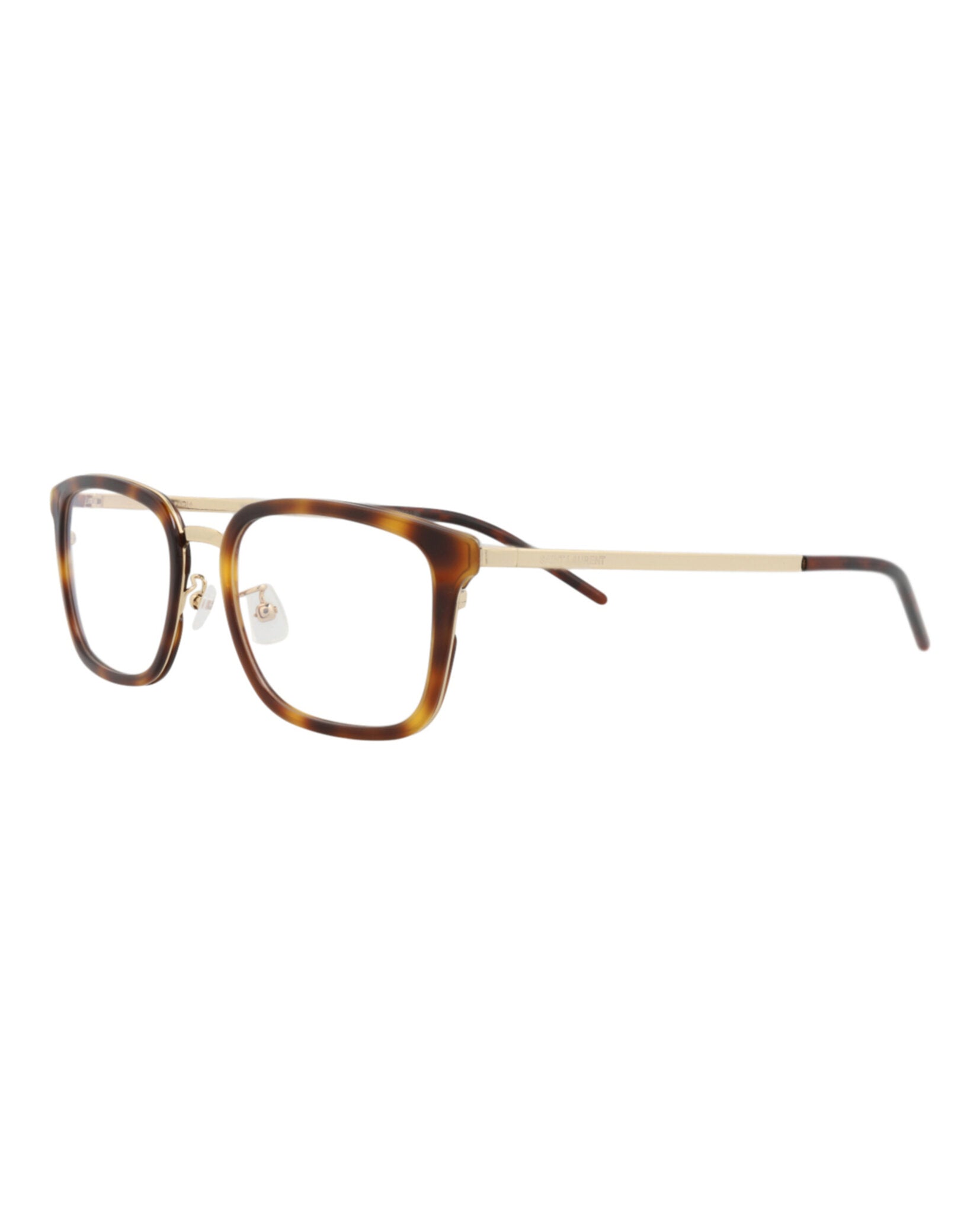 Saint Laurent Saint Laurent Unisex Square/Rectangle Gold Gold Transparent Fashion Designer Eyewear