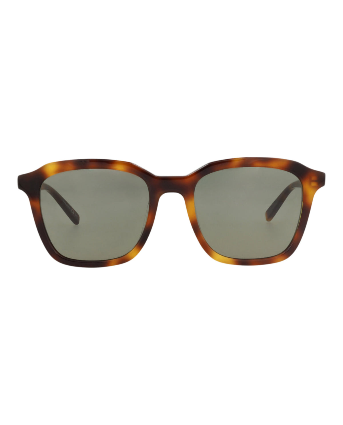 Saint Laurent Unisex Square/Rectangle Havana Havana Green Fashion Designer Eyewear