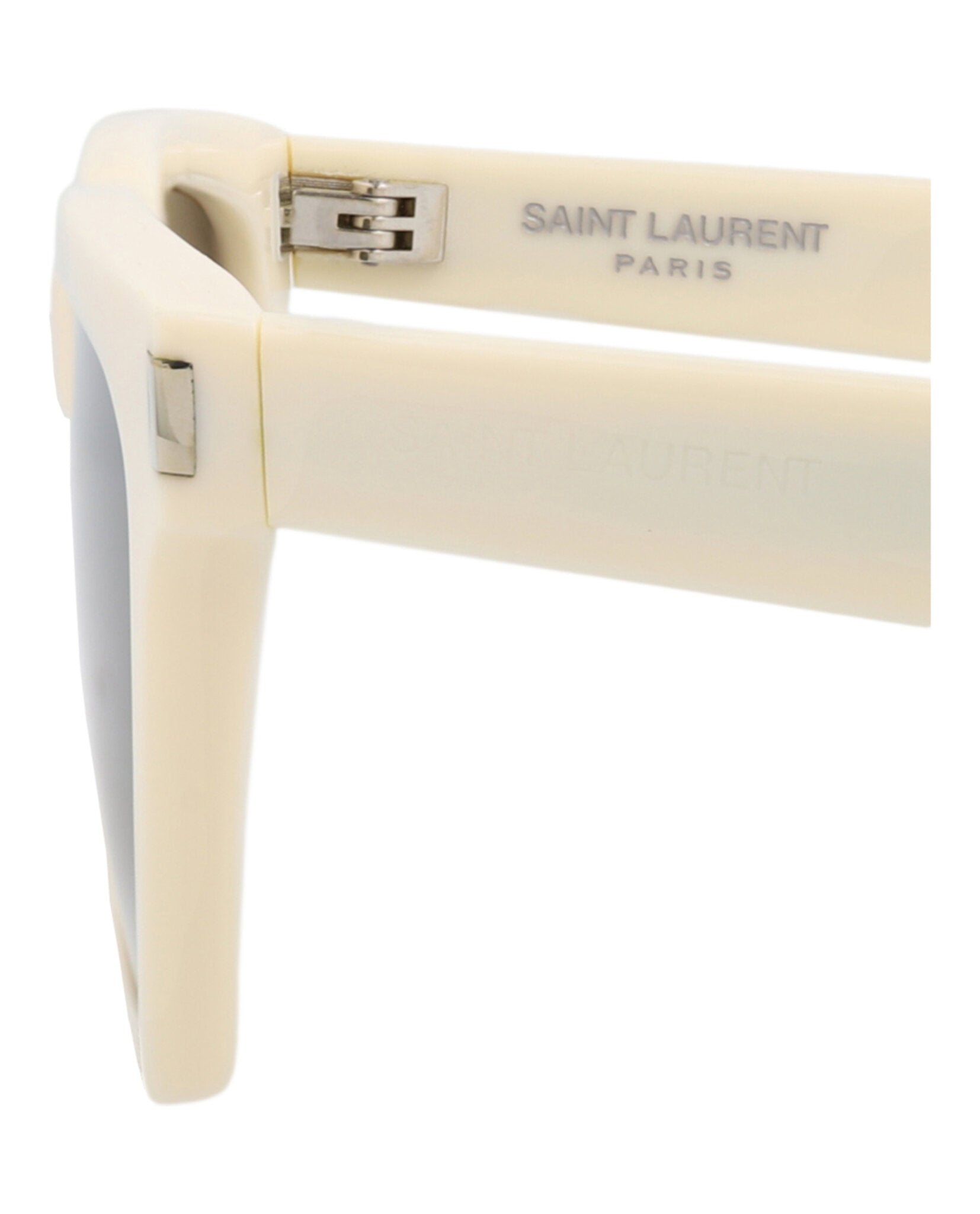 Saint Laurent Womens Cat Eye Ivory Ivory Grey Fashion Designer Eyewear