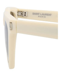 Saint Laurent Womens Cat Eye Ivory Ivory Grey Fashion Designer Eyewear