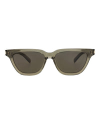 Saint Laurent Womens Cat Eye Brown Brown Grey Fashion Designer Eyewear