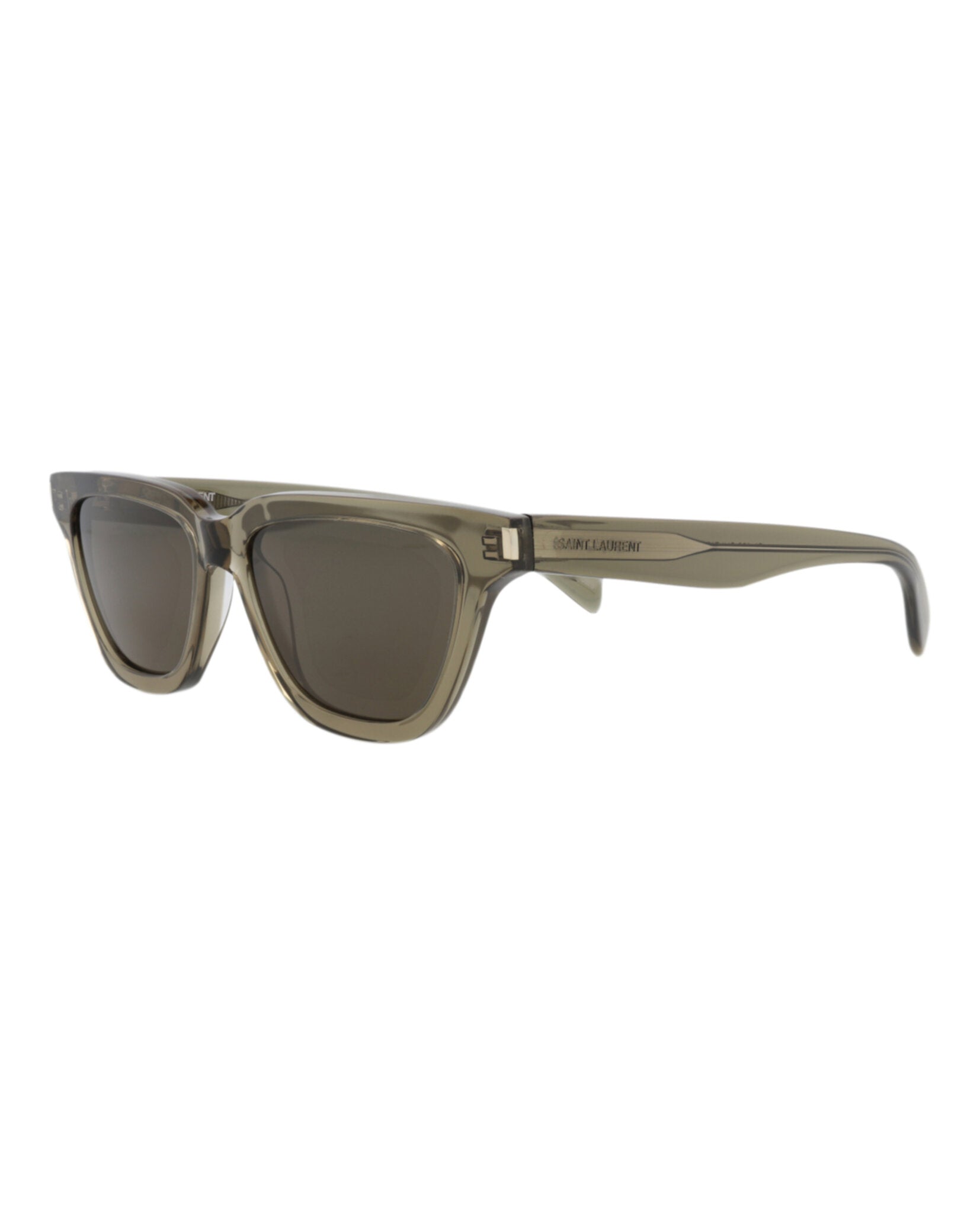 Saint Laurent Womens Cat Eye Brown Brown Grey Fashion Designer Eyewear