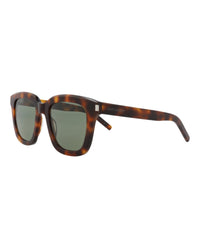 Saint Laurent Womens Square/Rectangle Havana Havana Green Fashion Designer Eyewear