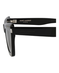 Saint Laurent Saint Laurent Womens Square/Rectangle Black Black Black Fashion Designer Eyewear