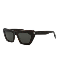 Saint Laurent Womens Square/Rectangle Havana Havana Grey Fashion Designer Eyewear