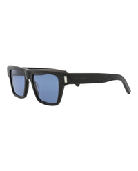 Saint Laurent Saint Laurent Mens Square/Rectangle Black Black Blue Fashion Designer Eyewear