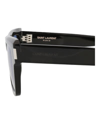 Saint Laurent Saint Laurent Mens Square/Rectangle Black Black Blue Fashion Designer Eyewear