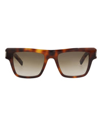 Saint Laurent Saint Laurent Mens Square/Rectangle Havana Havana Brown Fashion Designer Eyewear