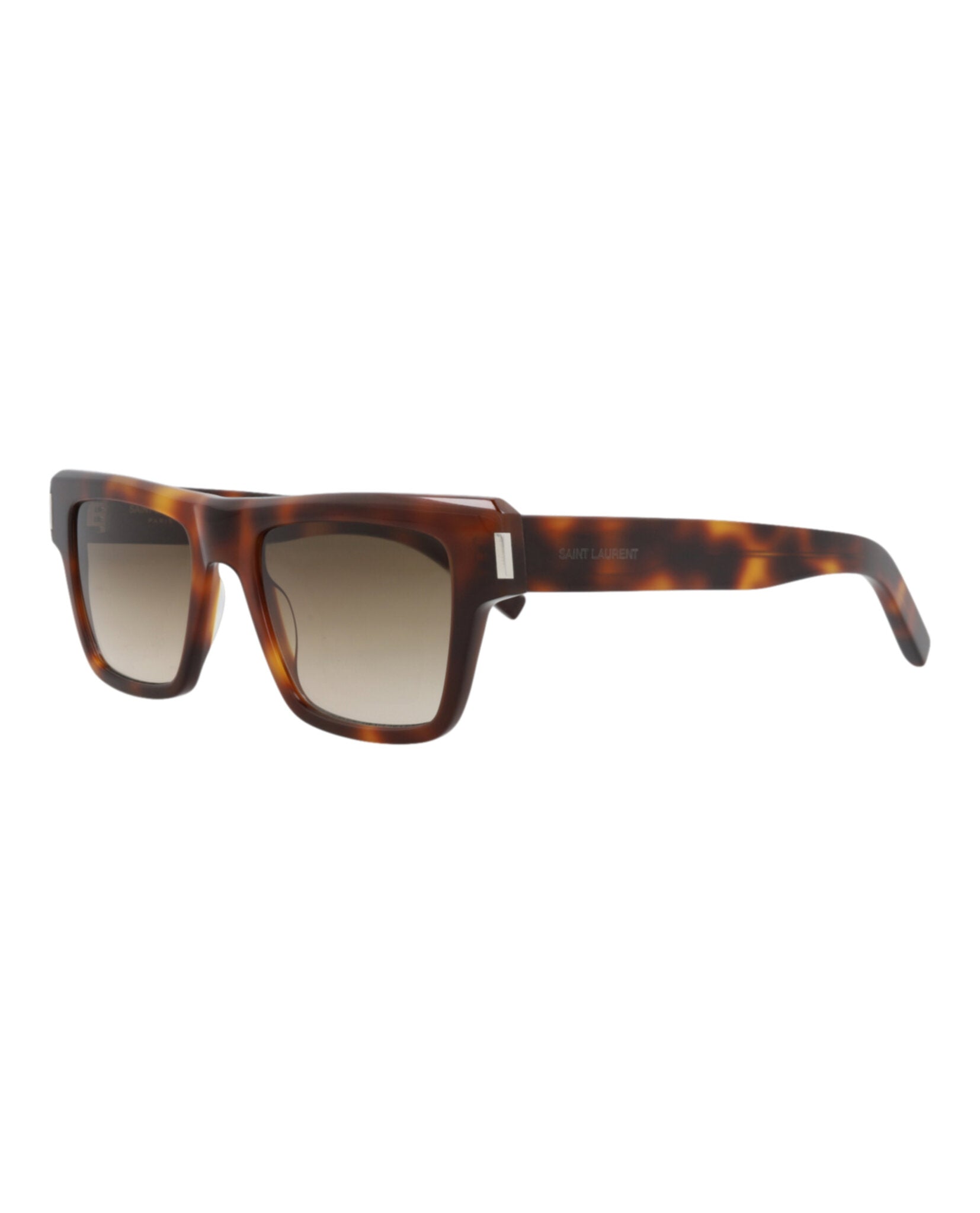Saint Laurent Saint Laurent Mens Square/Rectangle Havana Havana Brown Fashion Designer Eyewear