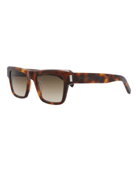 Saint Laurent Saint Laurent Mens Square/Rectangle Havana Havana Brown Fashion Designer Eyewear