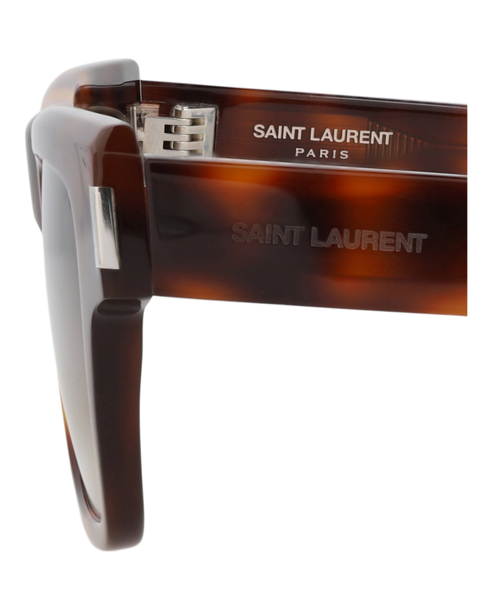 Saint Laurent Saint Laurent Mens Square/Rectangle Havana Havana Brown Fashion Designer Eyewear