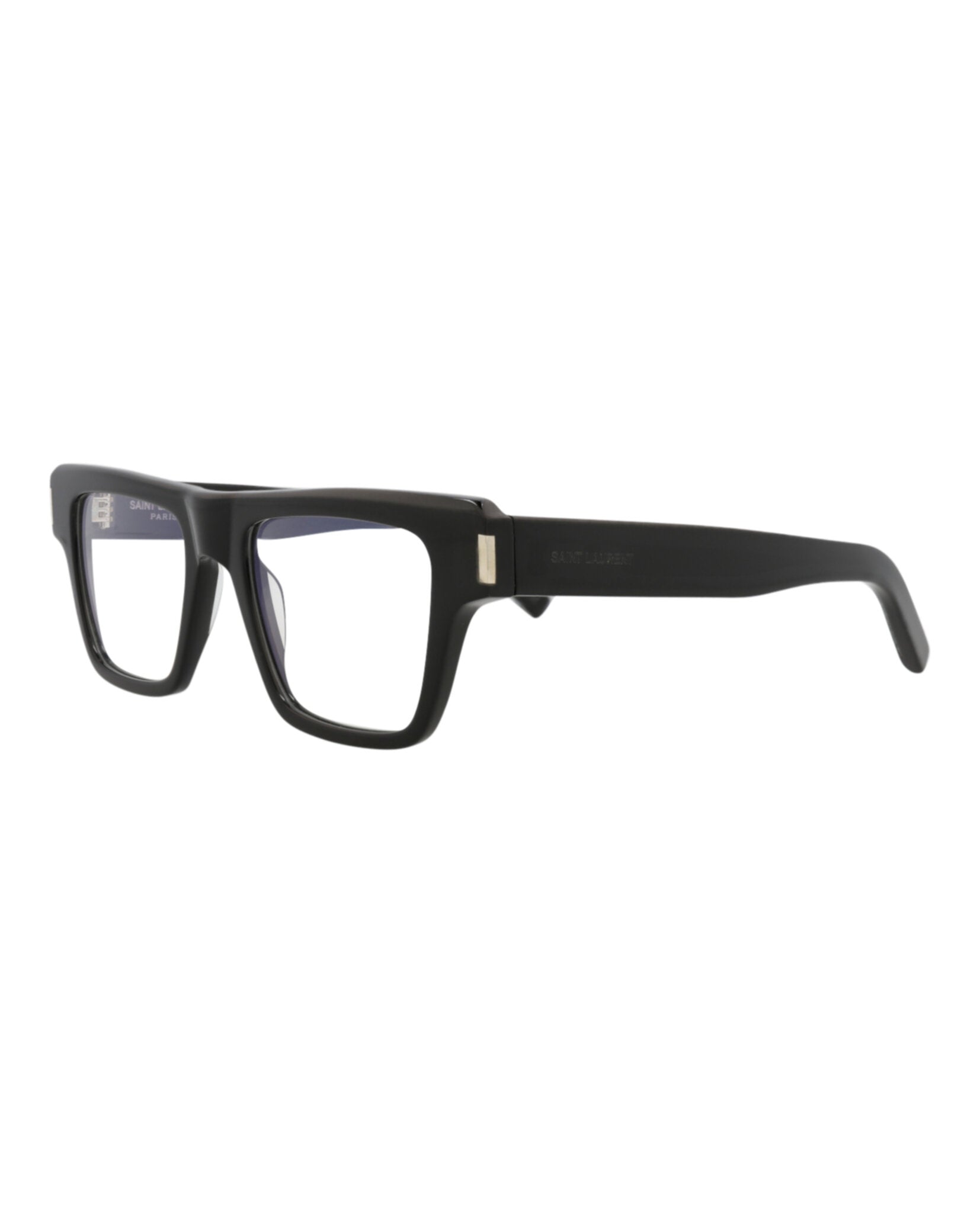 Saint Laurent Saint Laurent Mens Square/Rectangle Black Black Transparent Fashion Designer Eyewear