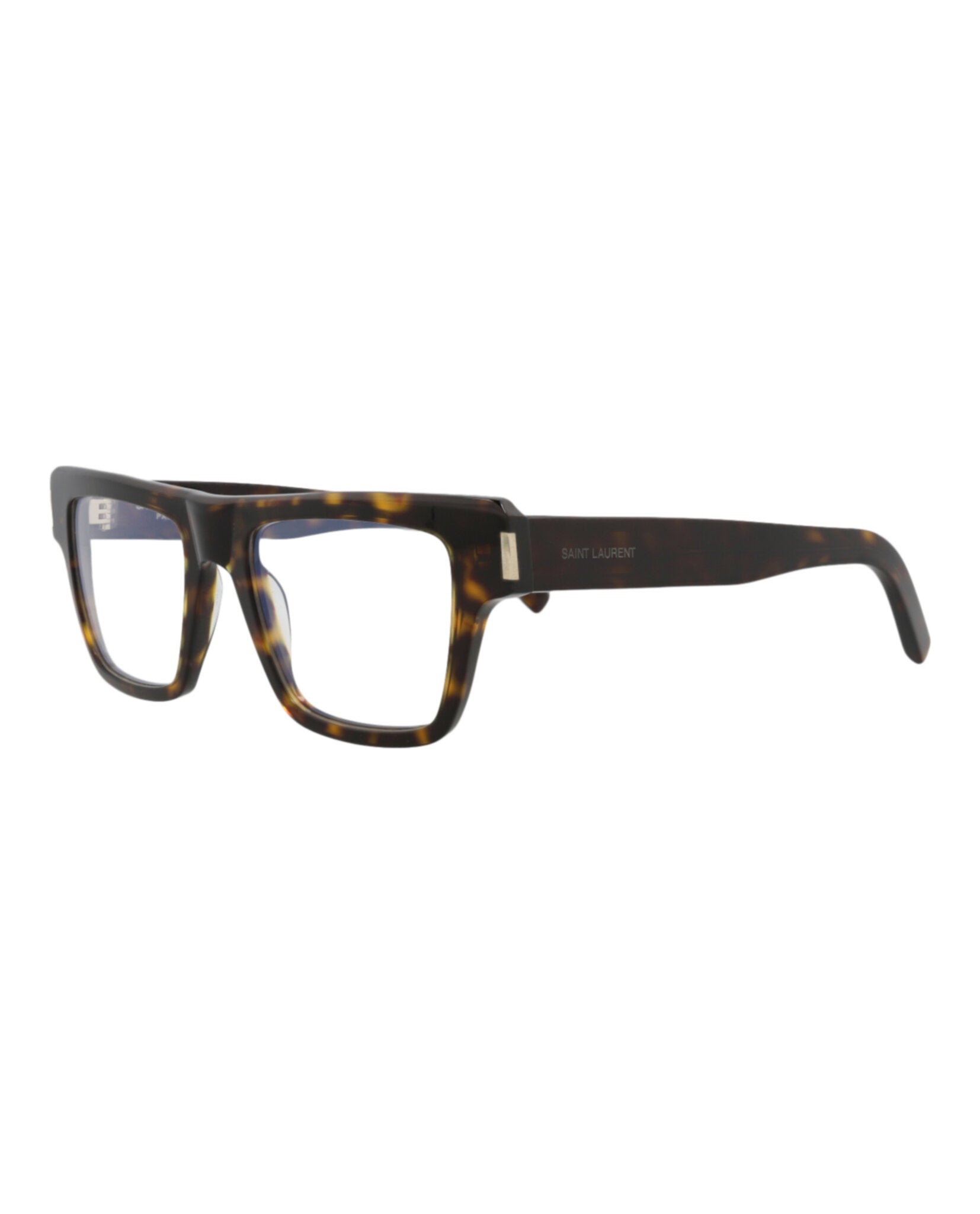 Saint Laurent Mens Square/Rectangle Havana Havana Transparent Fashion Designer Eyewear