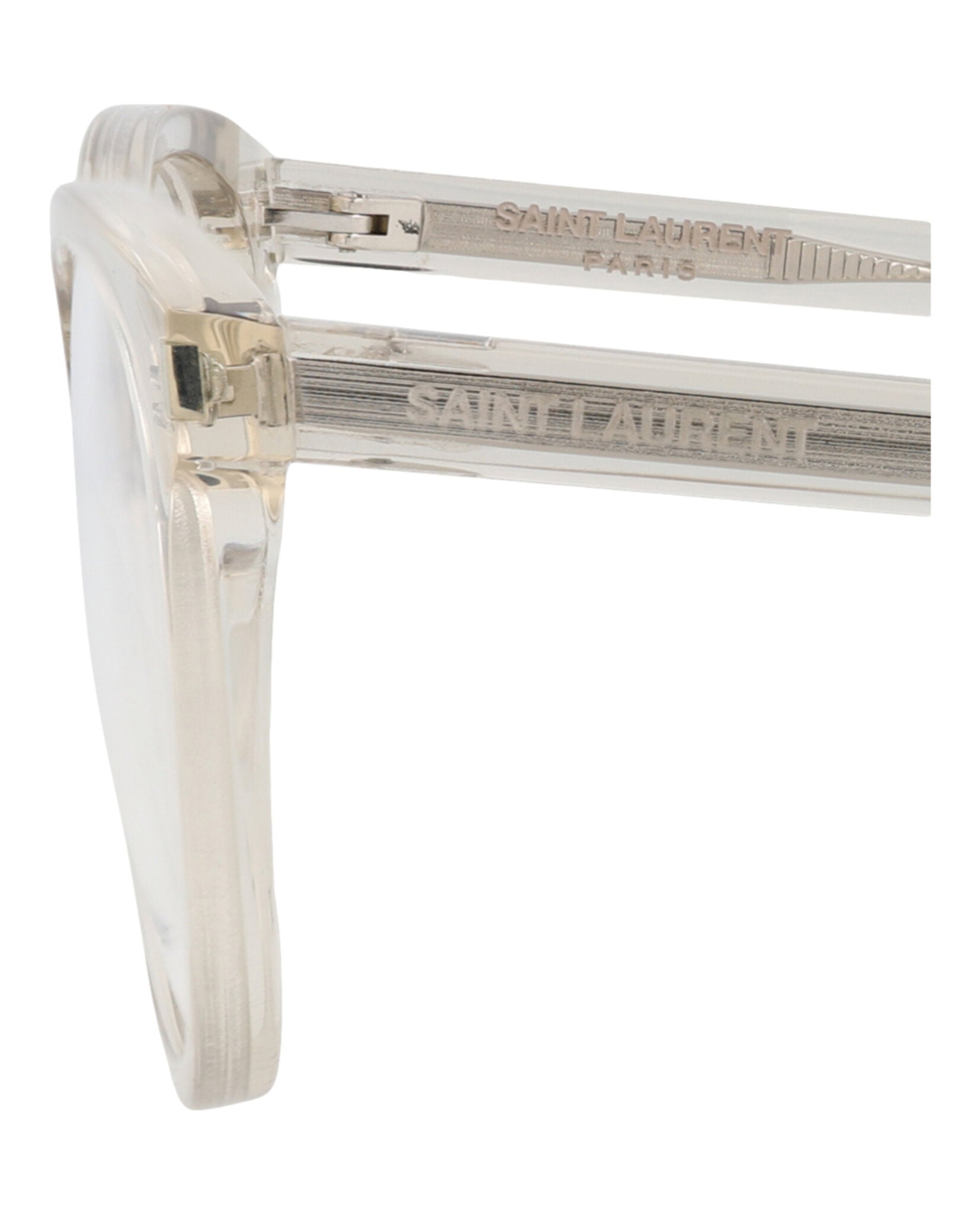 Saint Laurent Saint Laurent Womens Round/Oval Beige Beige Transparent Fashion Designer Eyewear
