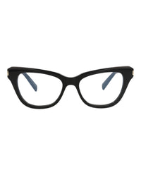 Saint Laurent Womens Cat Eye Black Black Transparent Fashion Designer Eyewear