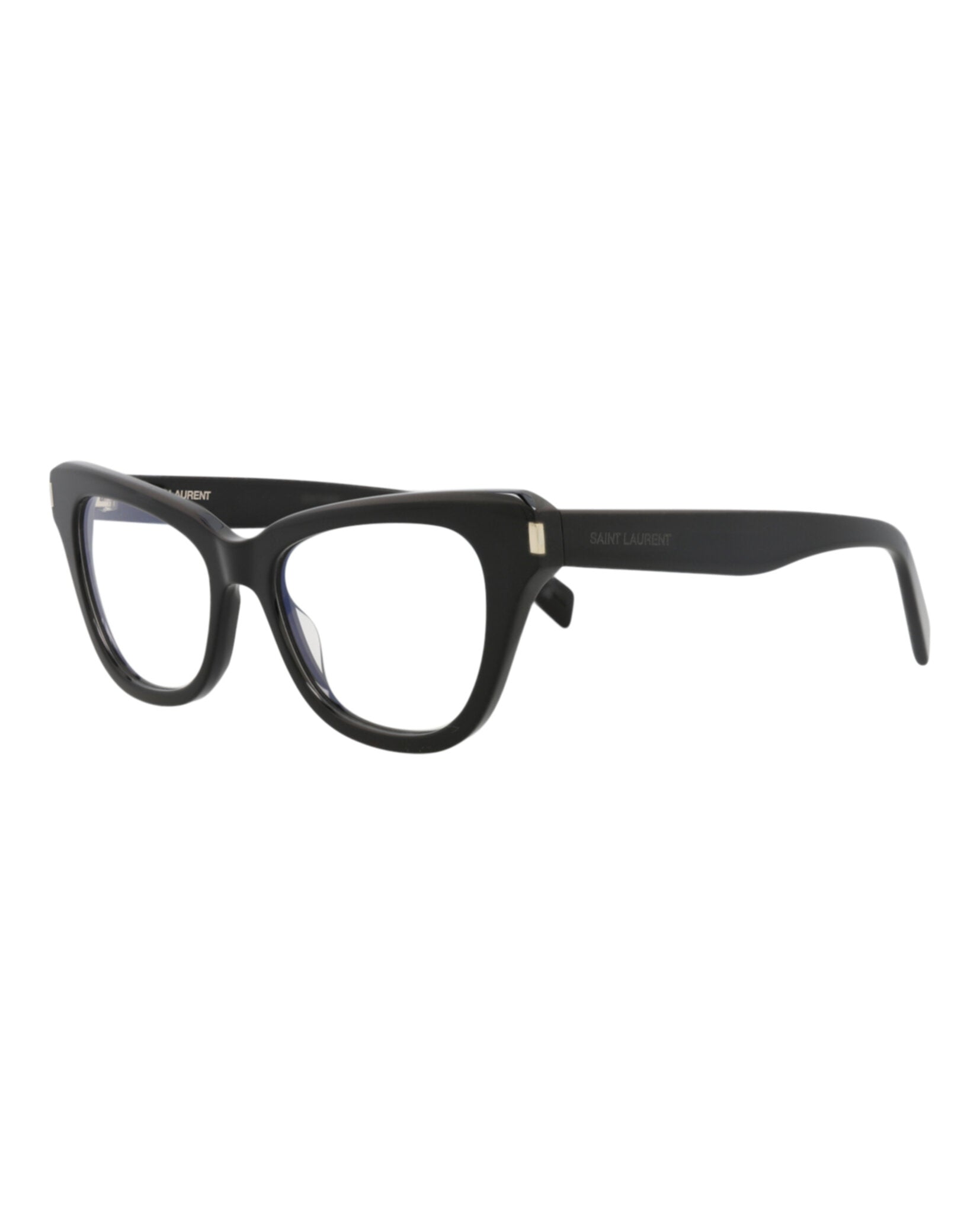 Saint Laurent Womens Cat Eye Black Black Transparent Fashion Designer Eyewear