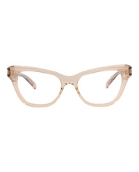 Saint Laurent Saint Laurent Womens Cat Eye Nude Nude Transparent Fashion Designer Eyewear