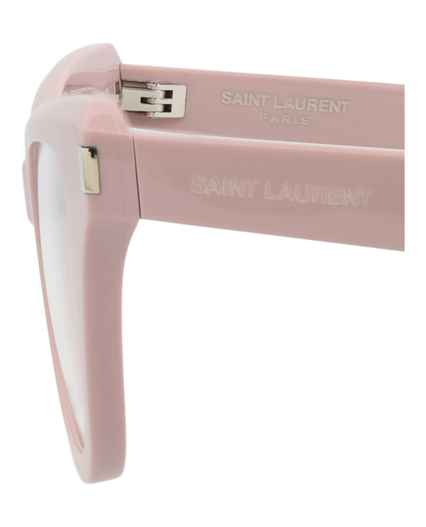 Saint Laurent Womens Cat Eye Pink Pink Transparent Fashion Designer Eyewear