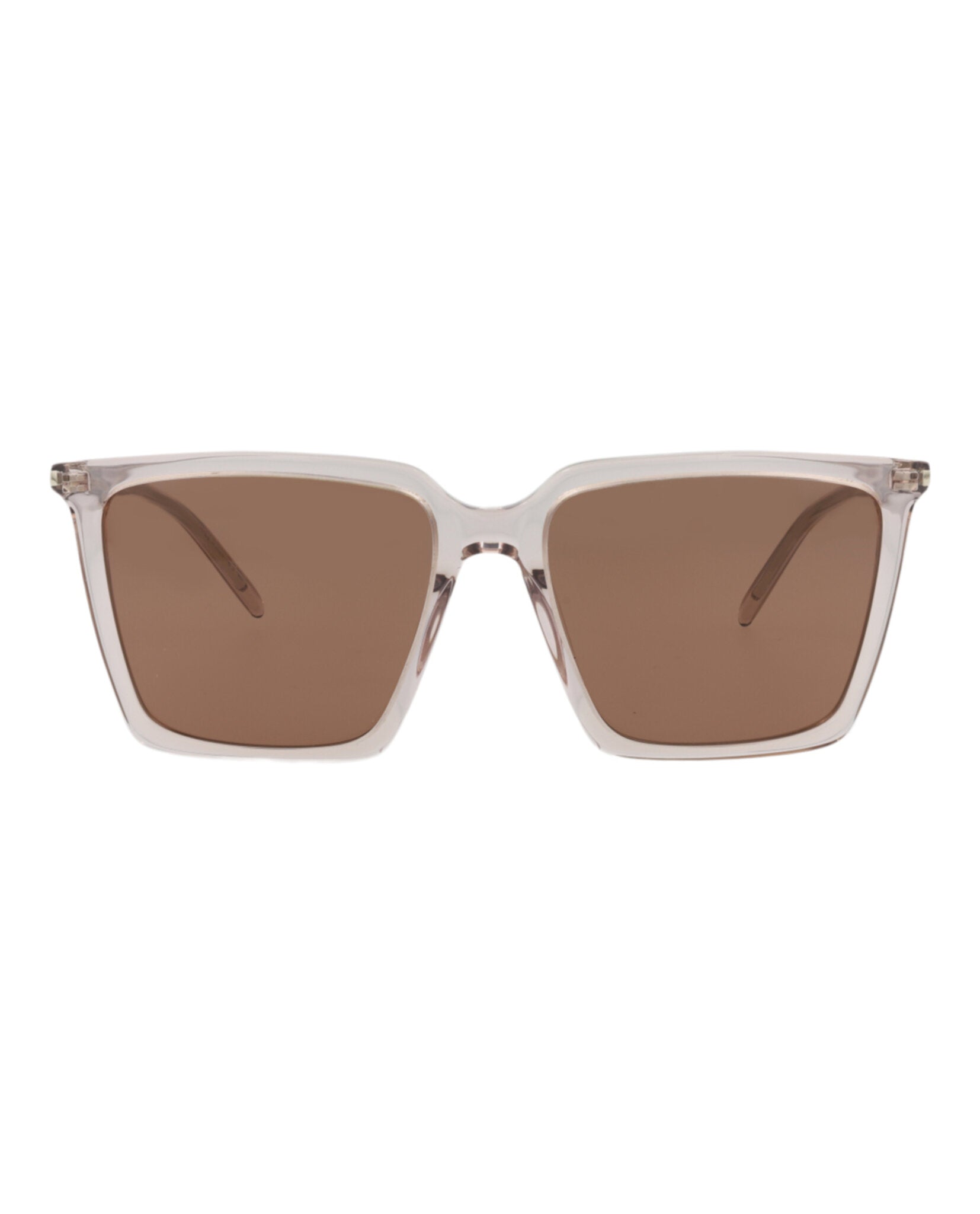 Saint Laurent Saint Laurent Womens Square/Rectangle Nude Nude Brown Fashion Designer Eyewear