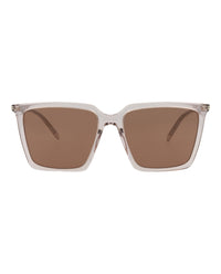 Saint Laurent Saint Laurent Womens Square/Rectangle Nude Nude Brown Fashion Designer Eyewear
