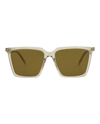 Saint Laurent Saint Laurent Womens Square/Rectangle Yellow Yellow Brown Fashion Designer Eyewear