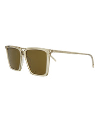 Saint Laurent Saint Laurent Womens Square/Rectangle Yellow Yellow Brown Fashion Designer Eyewear