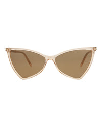Saint Laurent Saint Laurent Womens Cat Eye Nude Nude Brown Fashion Designer Eyewear