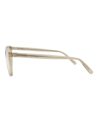 Saint Laurent Womens Square/Rectangle Yellow Yellow Transparent Fashion Designer Eyewear