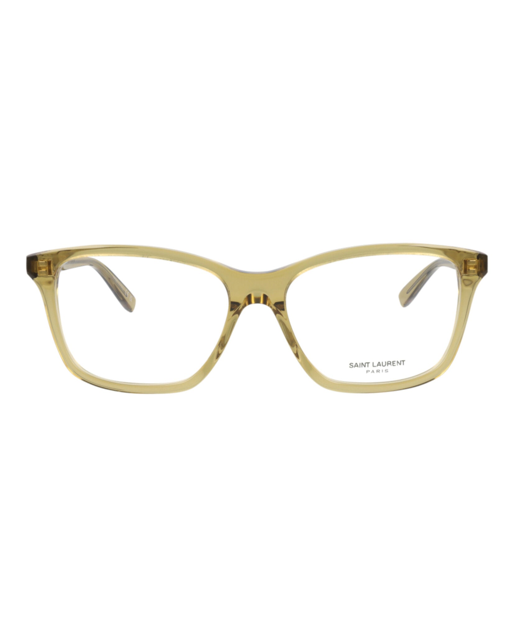Saint Laurent Womens Square/Rectangle Yellow Yellow Transparent Fashion Designer Eyewear