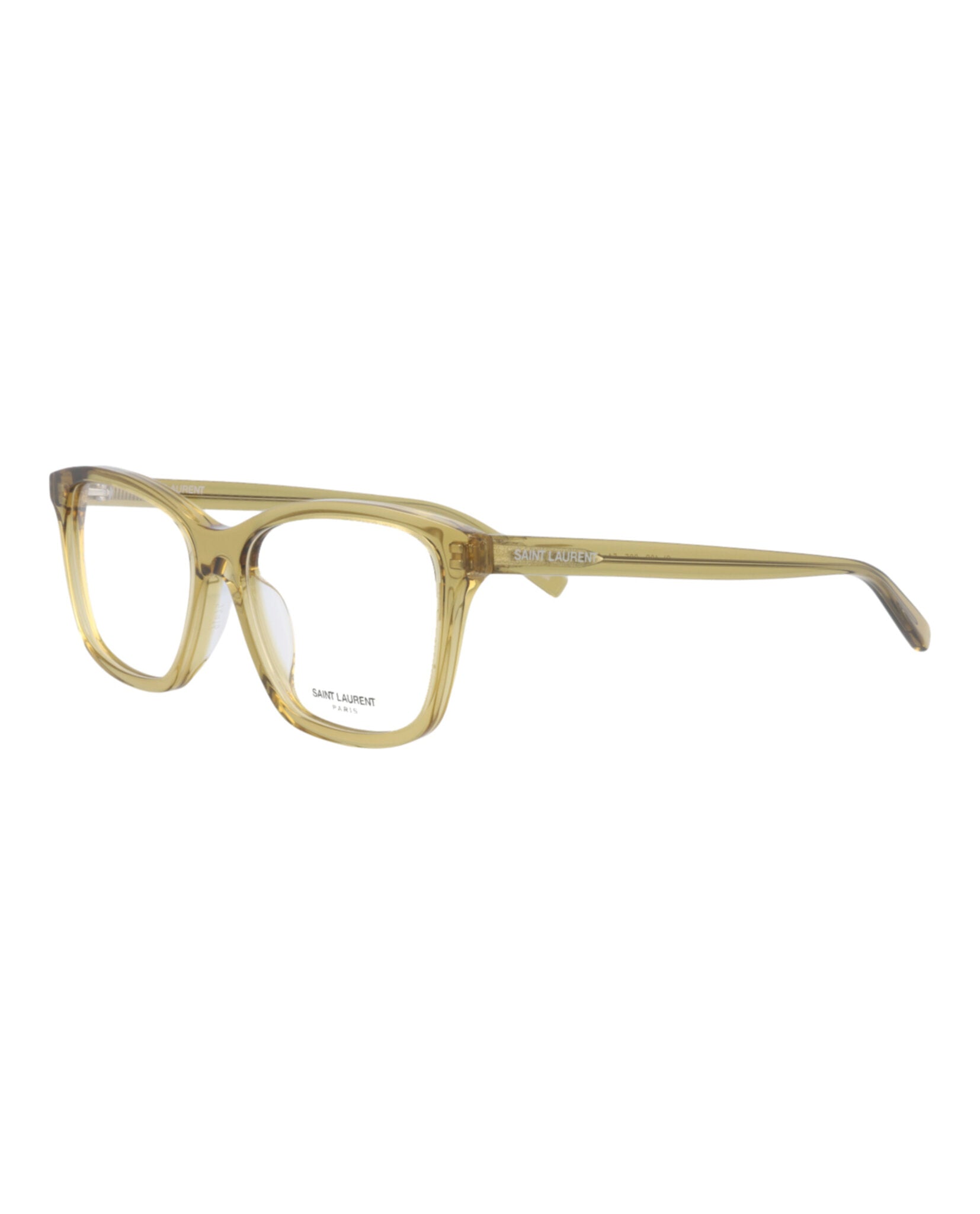 Saint Laurent Womens Square/Rectangle Yellow Yellow Transparent Fashion Designer Eyewear