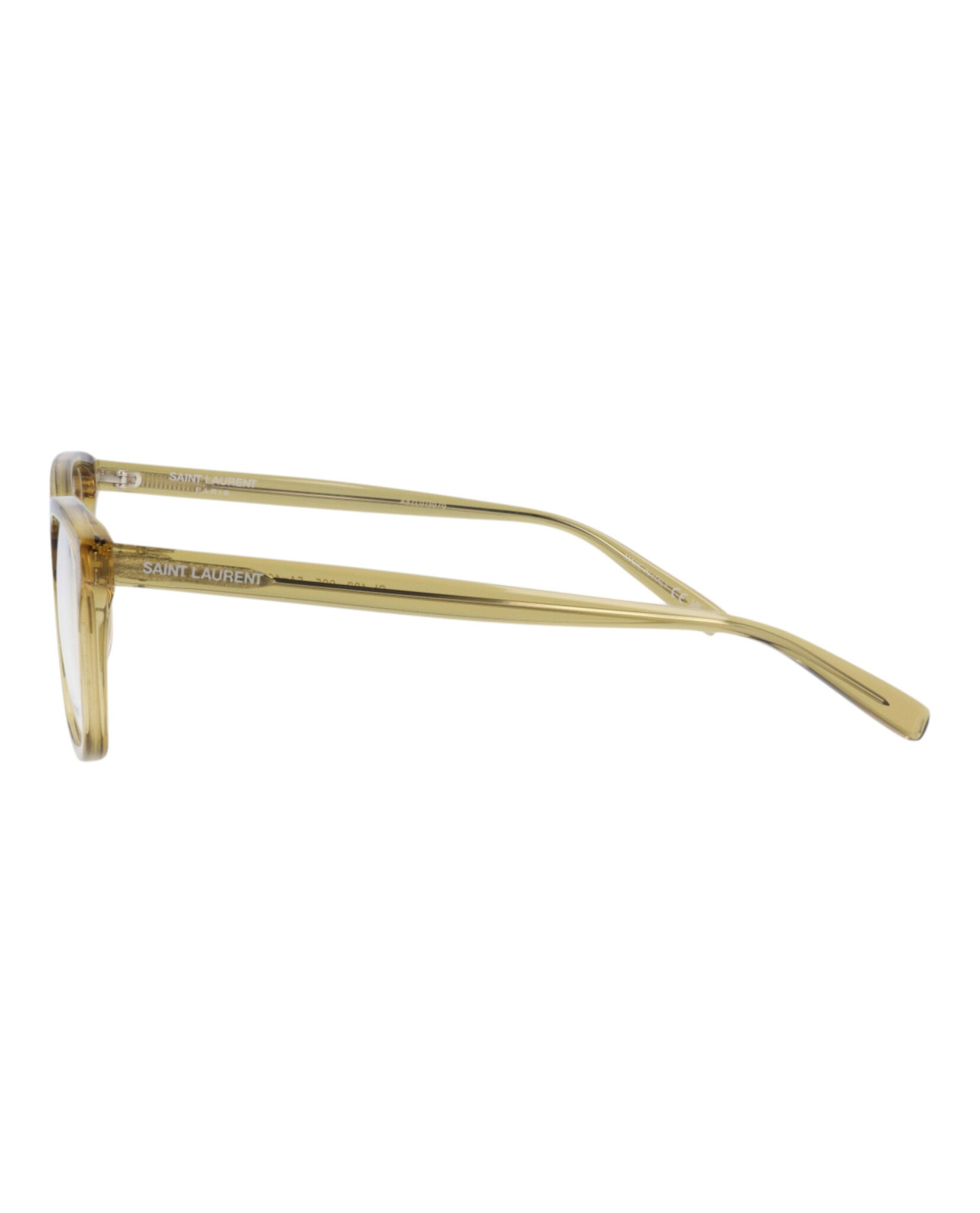 Saint Laurent Womens Square/Rectangle Yellow Yellow Transparent Fashion Designer Eyewear