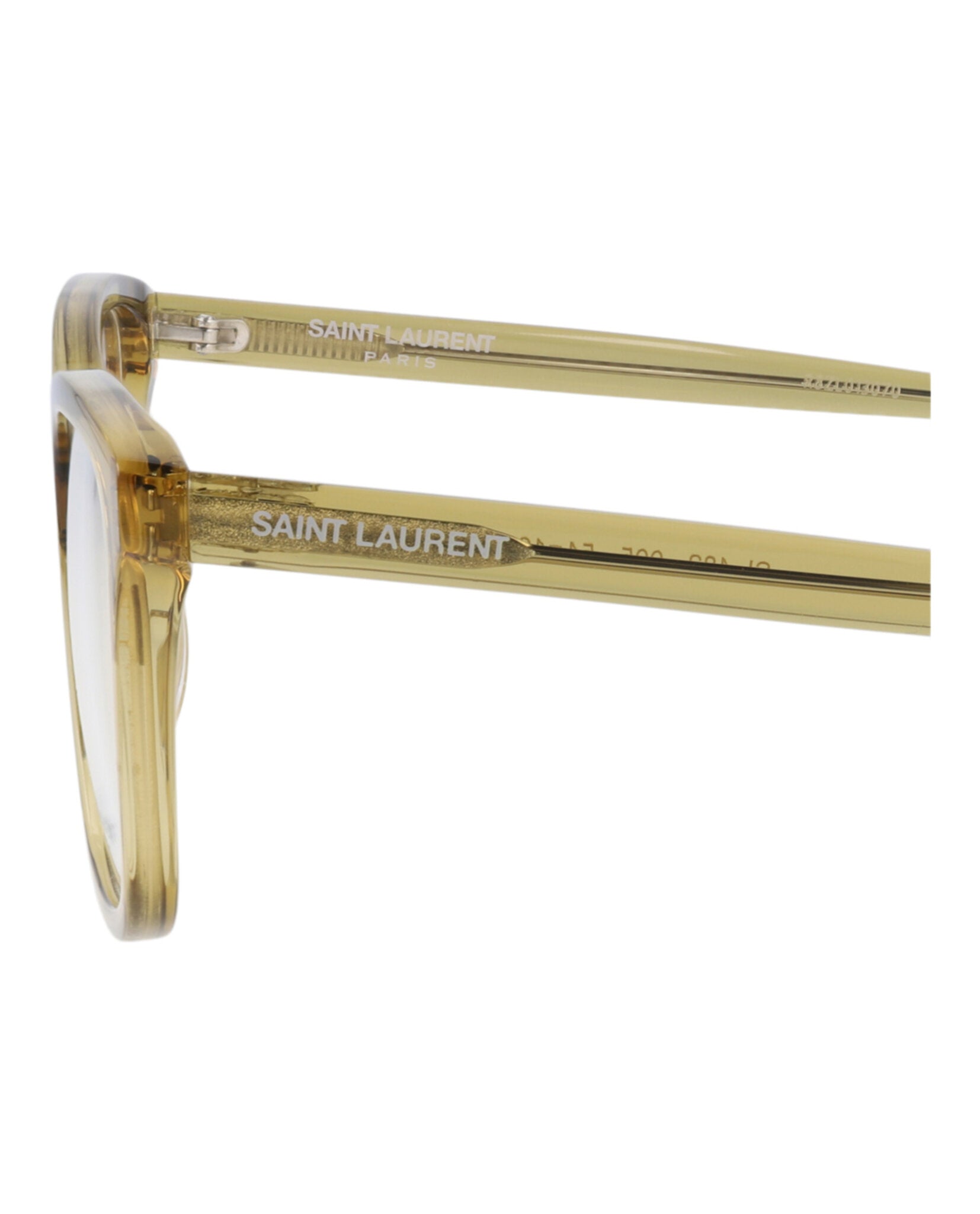 Saint Laurent Womens Square/Rectangle Yellow Yellow Transparent Fashion Designer Eyewear