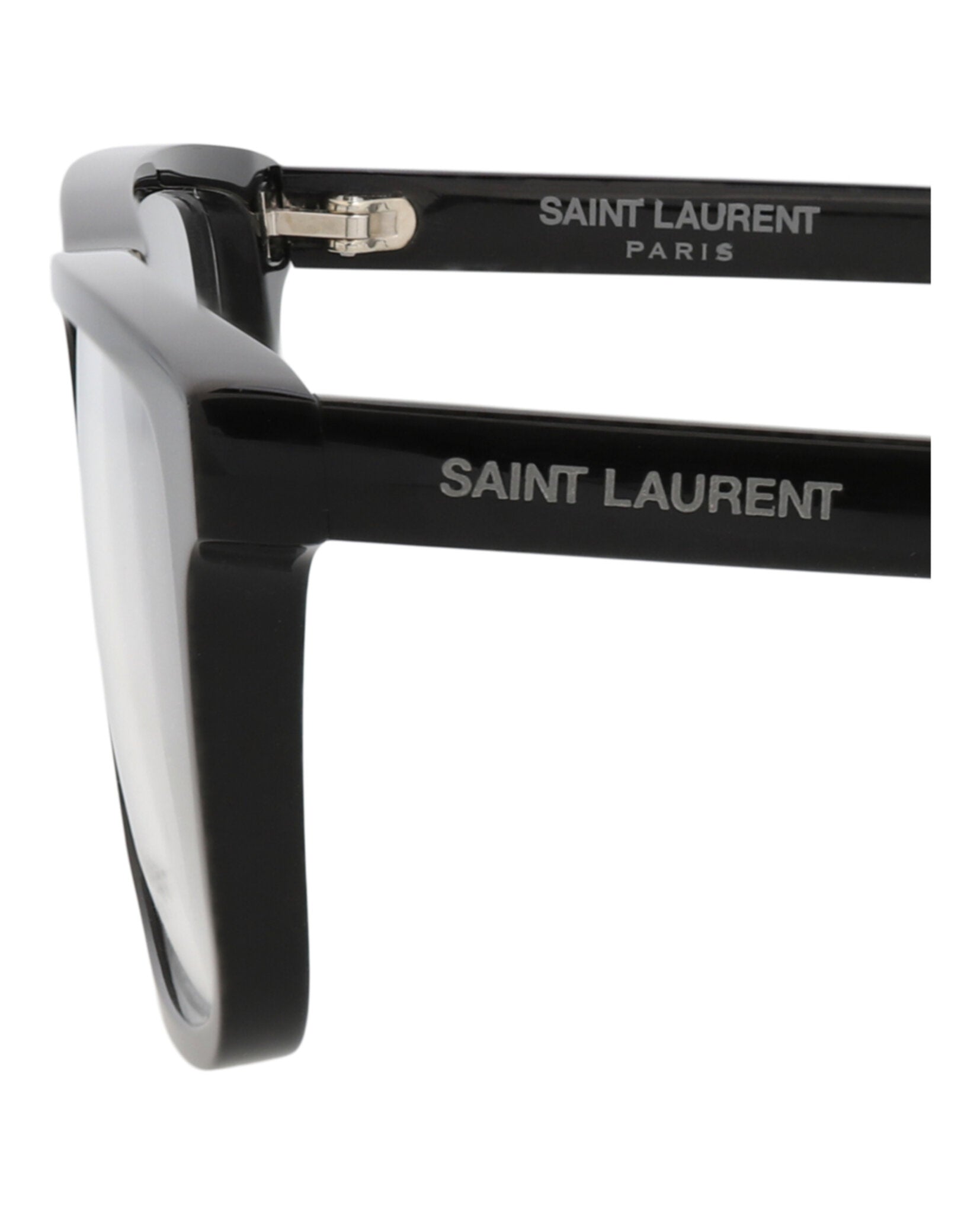 Saint Laurent Saint Laurent Mens Square/Rectangle Black Black Transparent Fashion Designer Eyewear