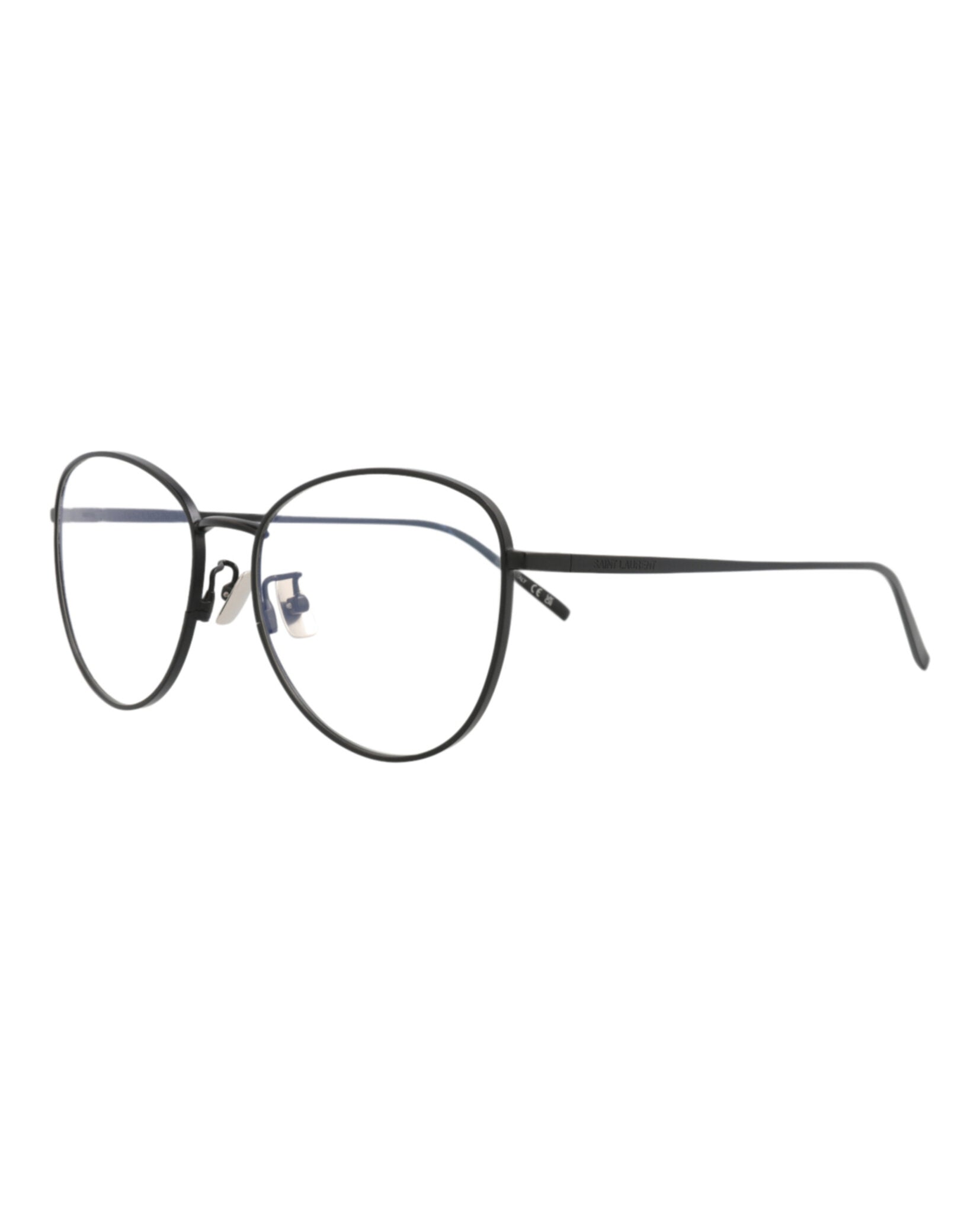 Saint Laurent Womens Cat Eye Black Black Transparent Fashion Designer Eyewear