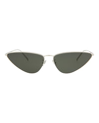 Saint Laurent Womens Cat Eye Silver Silver Grey Fashion Designer Eyewear