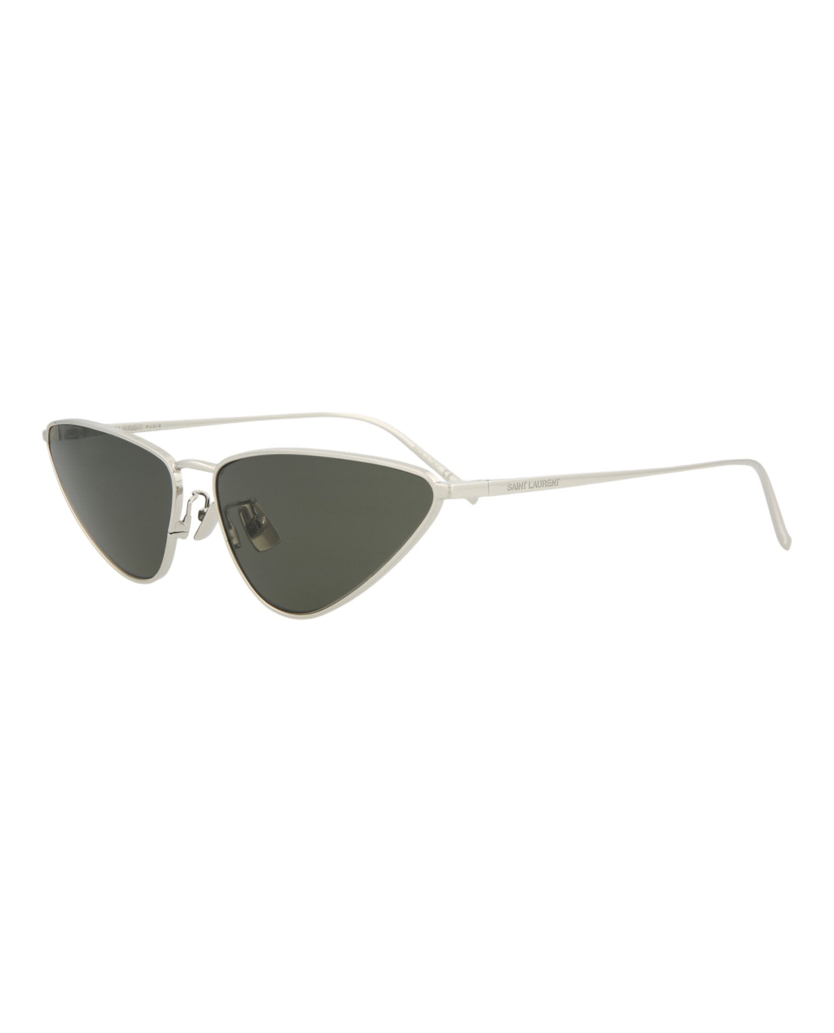 Saint Laurent Womens Cat Eye Silver Silver Grey Fashion Designer Eyewear