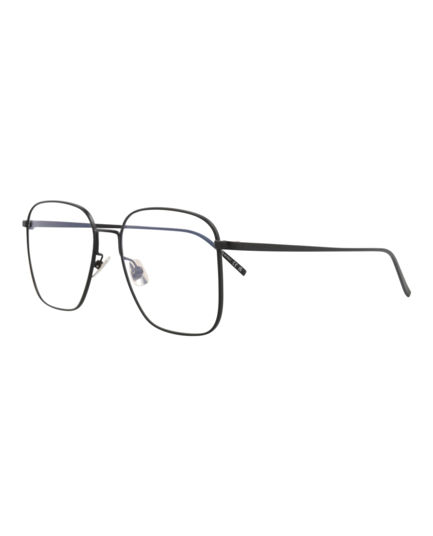 Saint Laurent Unisex Square/Rectangle Black Black Transparent Fashion Designer Eyewear