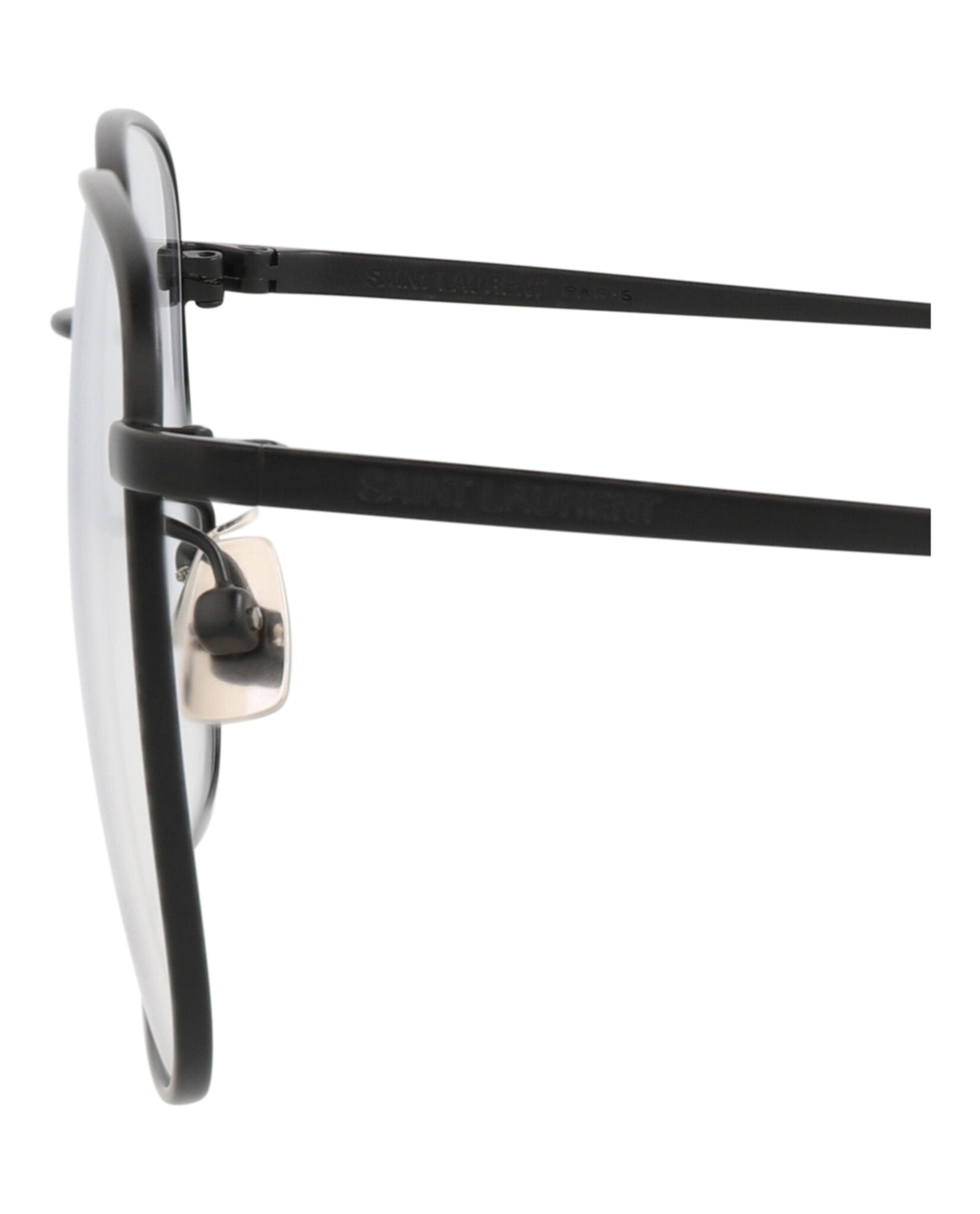Saint Laurent Unisex Square/Rectangle Black Black Transparent Fashion Designer Eyewear