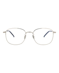 Saint Laurent Unisex Round/Oval Silver Silver Transparent Fashion Designer Eyewear