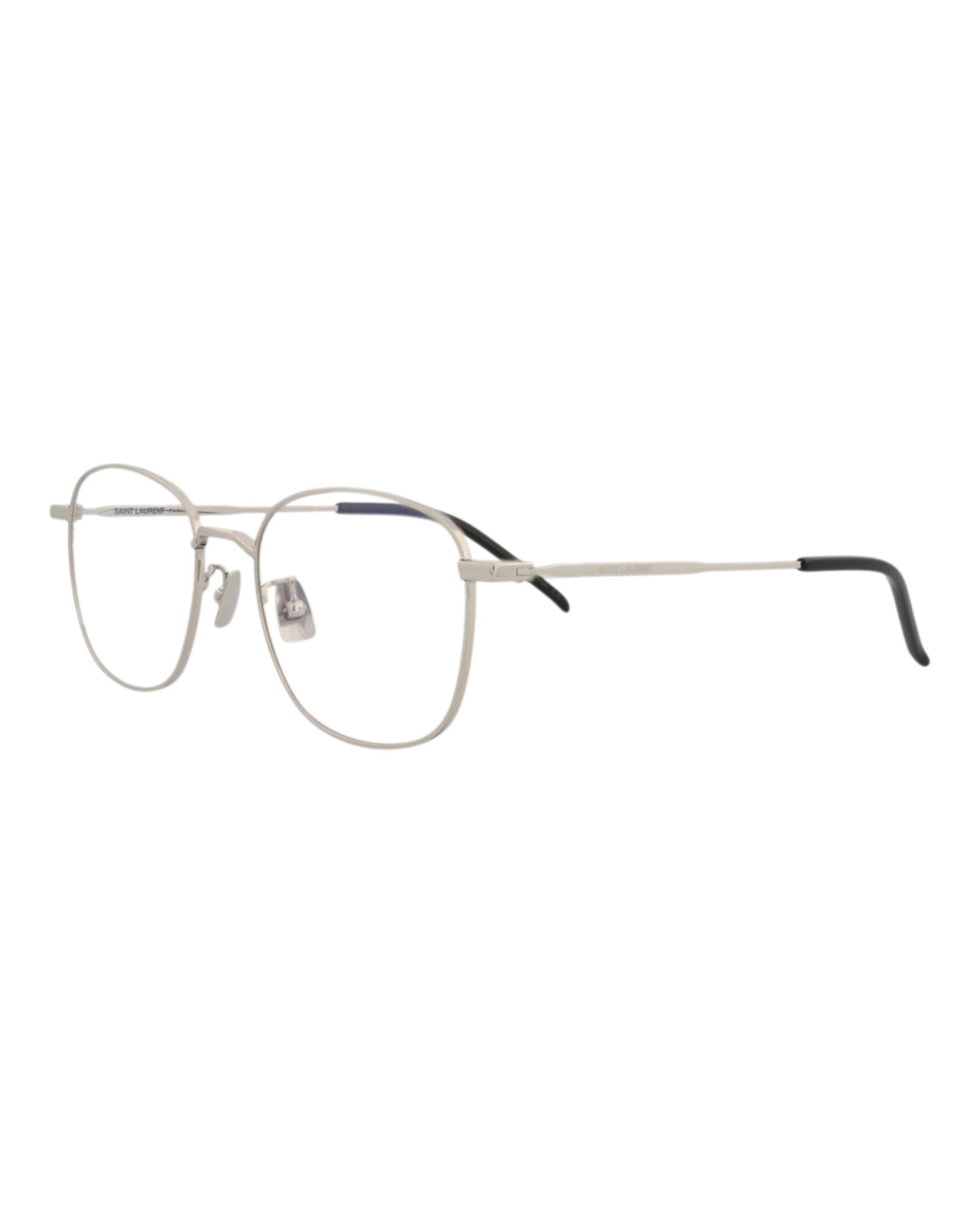 Saint Laurent Unisex Round/Oval Silver Silver Transparent Fashion Designer Eyewear