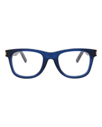 Saint Laurent Saint Laurent Unisex Square/Rectangle Blue Blue Transparent Fashion Designer Eyewear