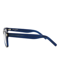 Saint Laurent Saint Laurent Unisex Square/Rectangle Blue Blue Transparent Fashion Designer Eyewear