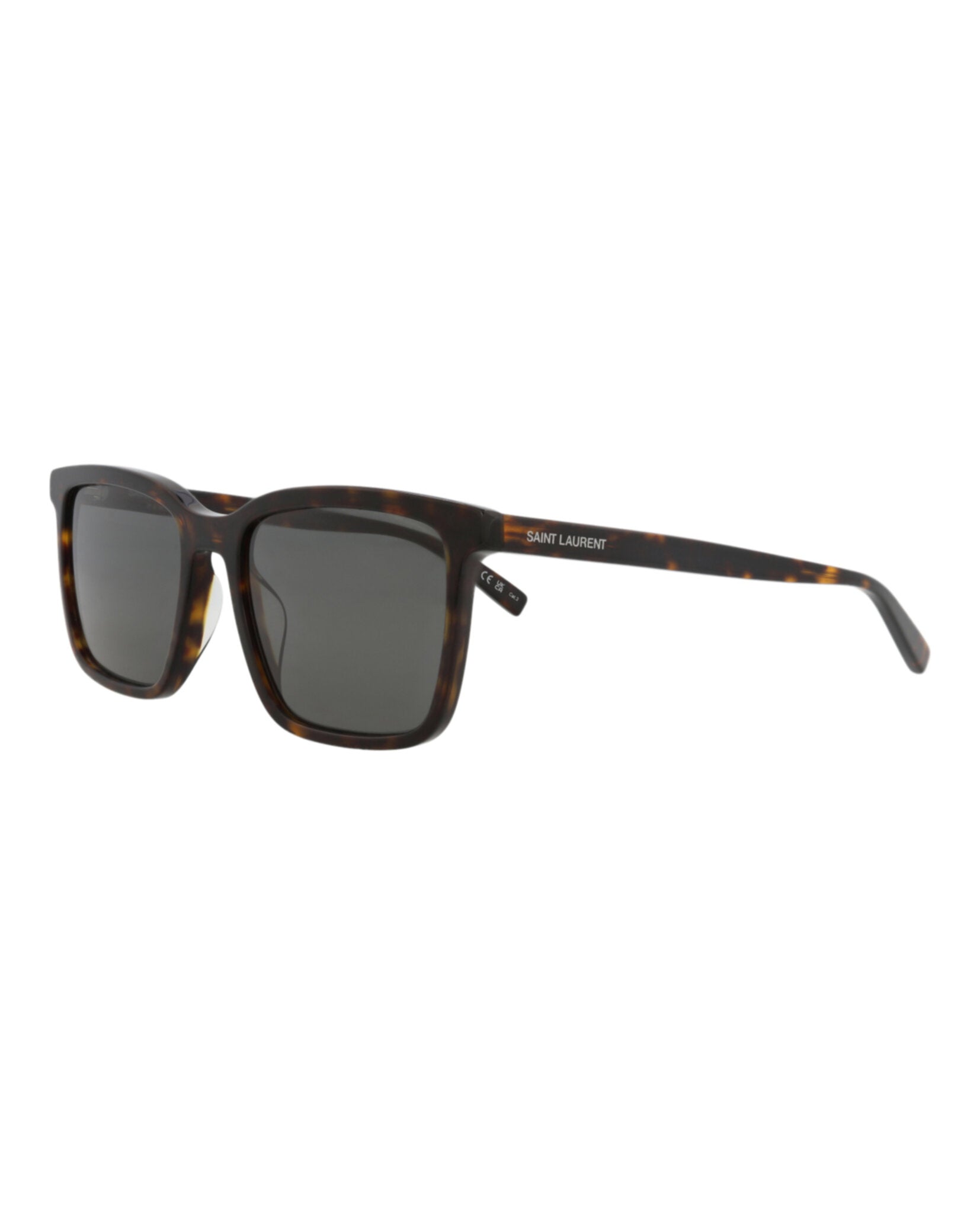 Saint Laurent Saint Laurent Mens Square/Rectangle Havana Havana Smoke Fashion Designer Eyewear