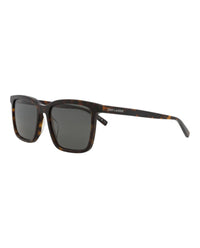 Saint Laurent Saint Laurent Mens Square/Rectangle Havana Havana Smoke Fashion Designer Eyewear