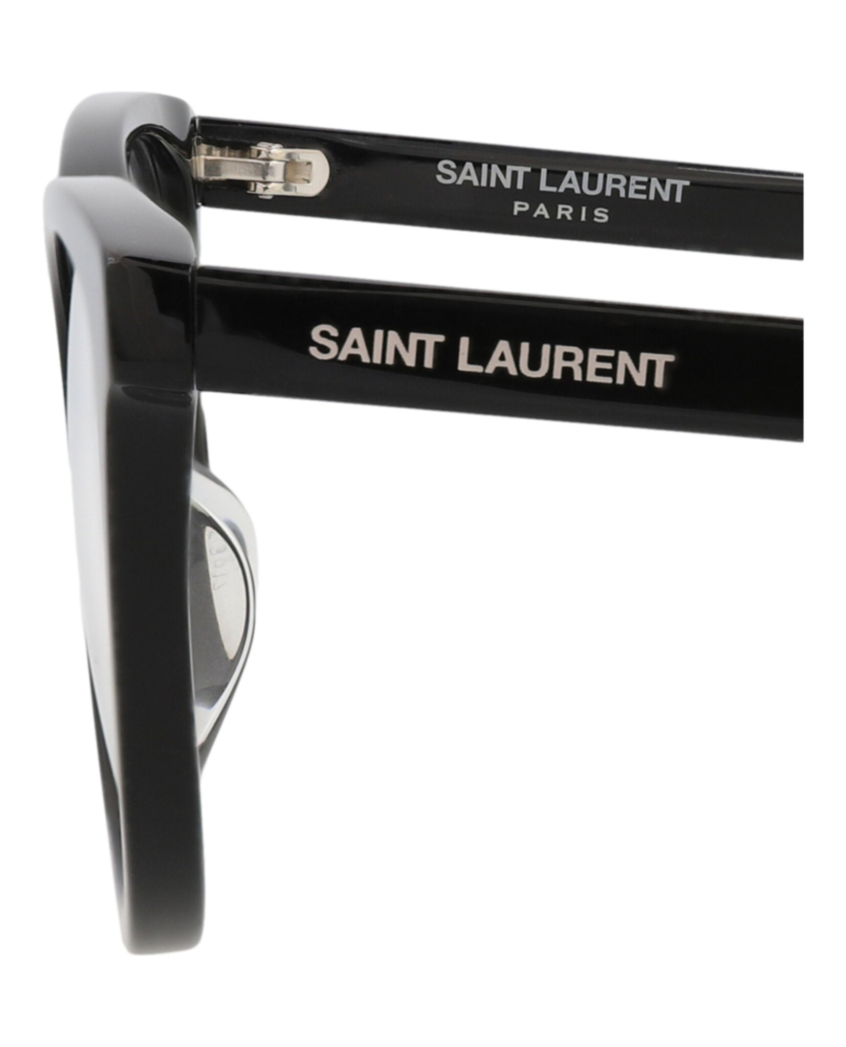 Saint Laurent Saint Laurent Womens Cat Eye Black Black Transparent Fashion Designer Eyewear