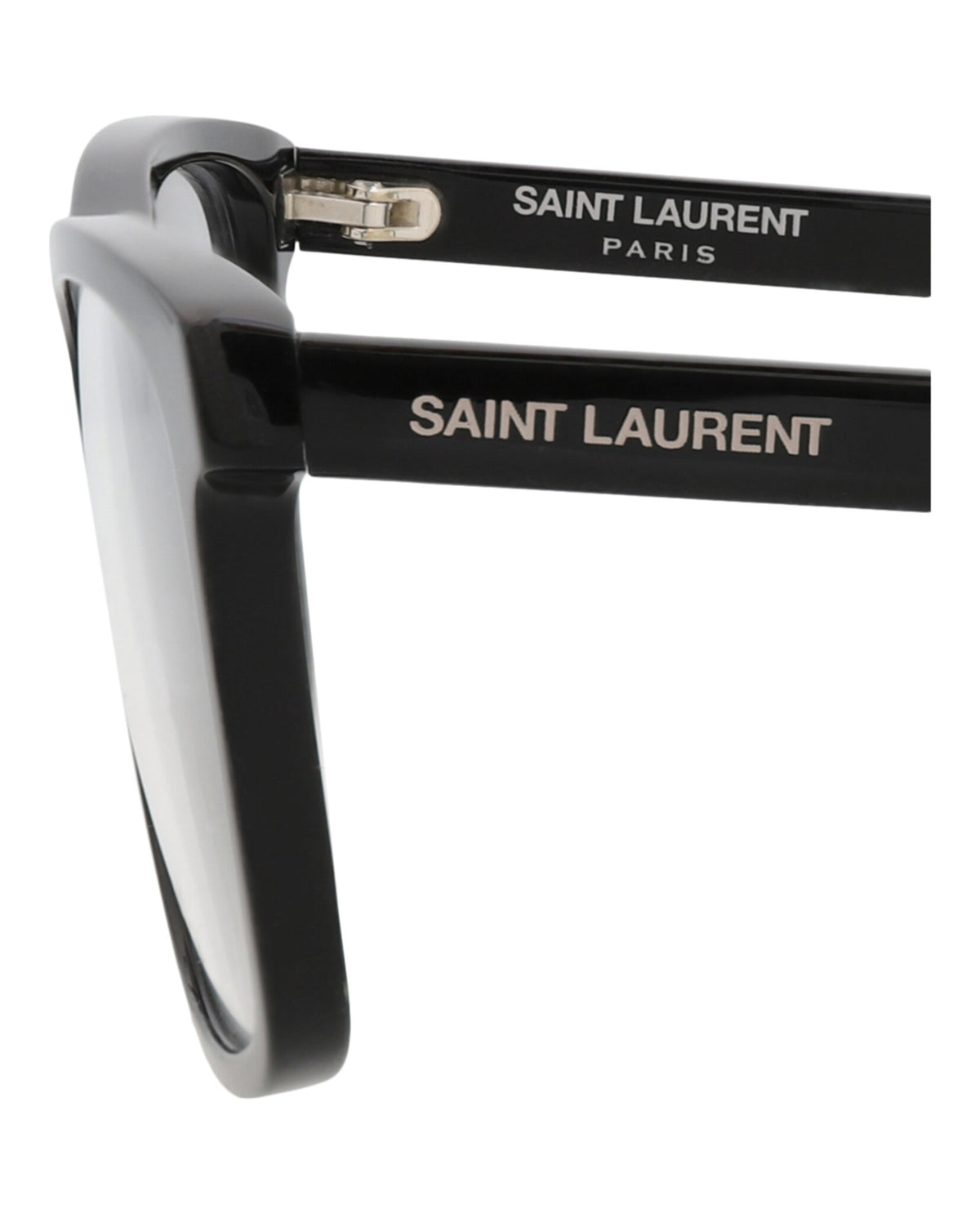 Saint Laurent Mens Square/Rectangle Black Black Transparent Fashion Designer Eyewear