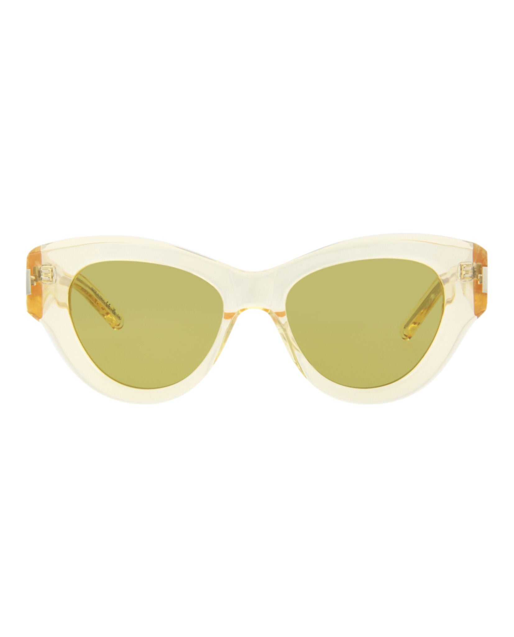 Saint Laurent Womens Cat Eye Yellow Yellow Green Fashion Designer Eyewear